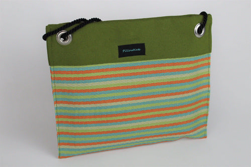 Eveleen Green Multi Striped Handbag - PillowKate