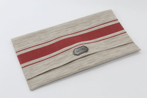 Lulu Beige Red 'Loved' Clutch Purse - PillowKate