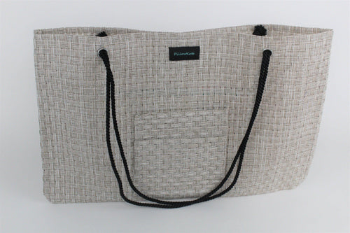 Bellah Beige Double Pocket Totebag - PillowKate