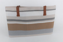 Load image into Gallery viewer, Anisa Neutral Large Striped Totebag - PillowKate
