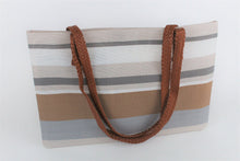 Load image into Gallery viewer, Anisa Neutral Large Striped Totebag - PillowKate
