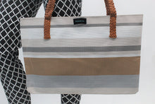 Load image into Gallery viewer, Anisa Neutral Large Striped Totebag - PillowKate
