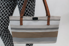 Load image into Gallery viewer, Anisa Neutral Large Striped Totebag - PillowKate
