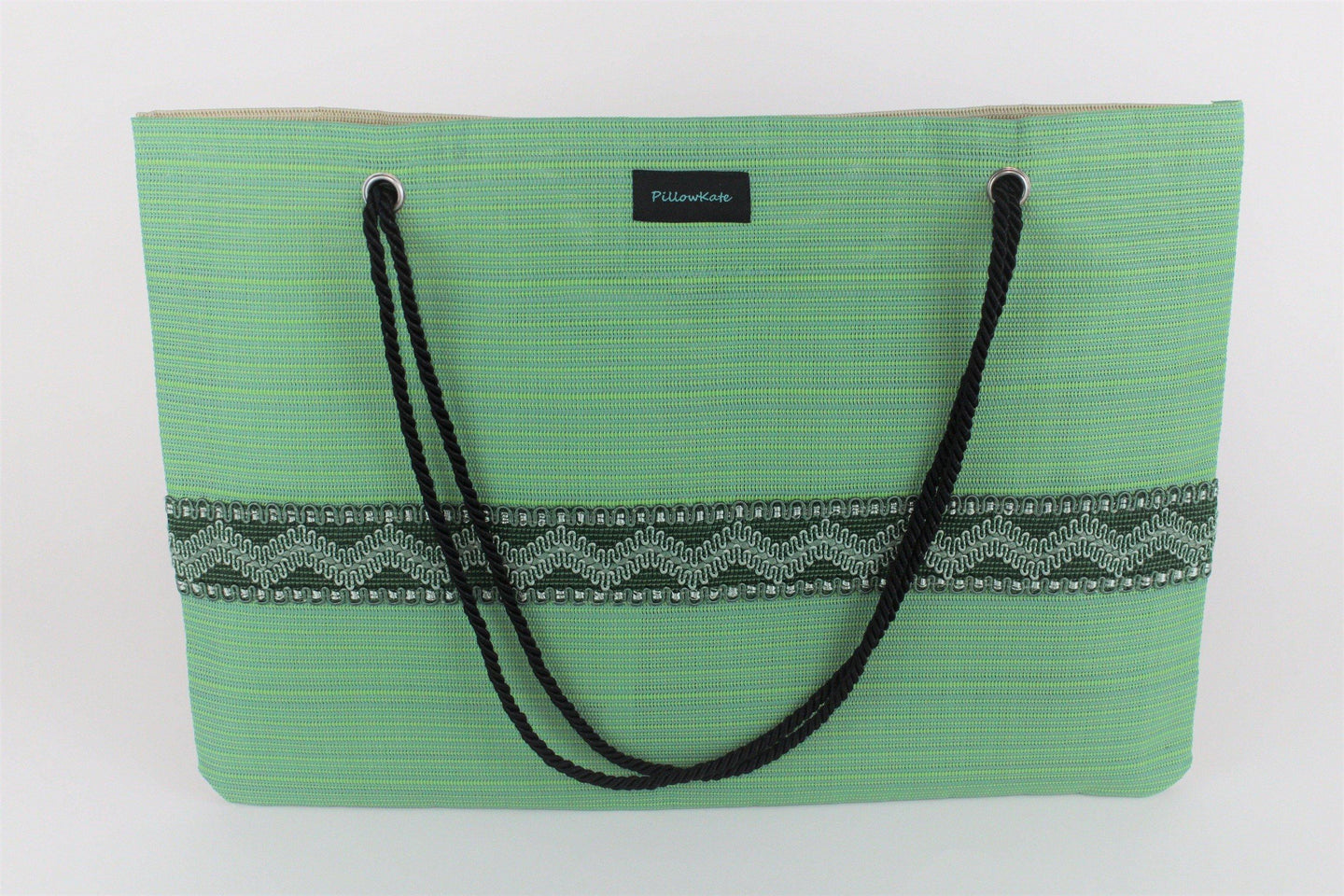 Leone Green Beige Large Totebag - PillowKate