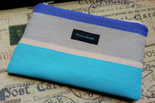 Load image into Gallery viewer, Breezey Blue Striped Clutch Purse Pouch - PillowKate
